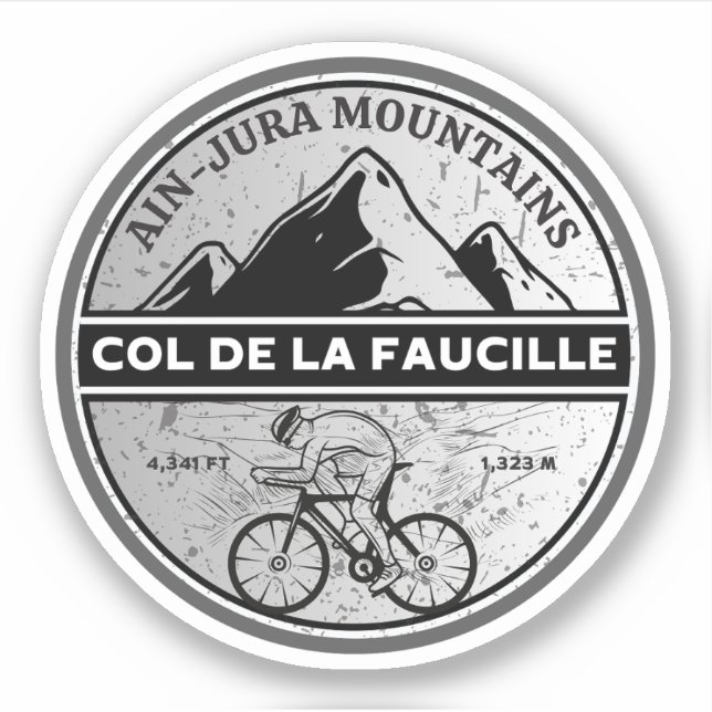 Sticker Col de la Faucille Français Alpes visite à vélo (Devant)