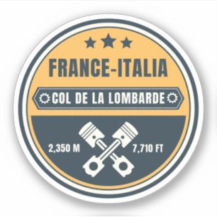 Sticker Col de la Lombarde France Alpes motobike tour