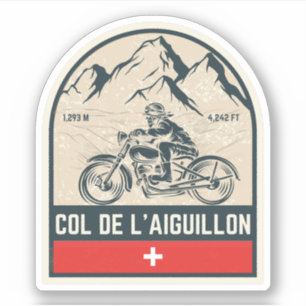 Sticker Col de l'Aiguillon circuit moto dans les Alpes sui