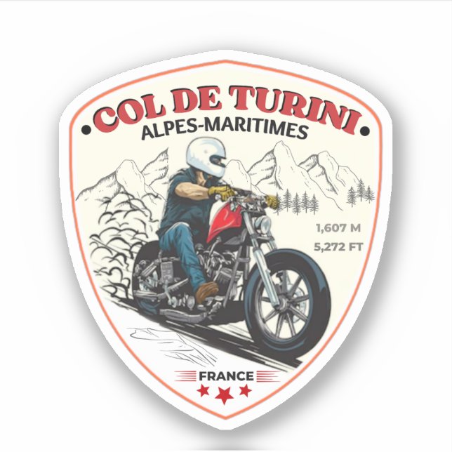 Sticker Col de turini, Alpes Maritimes (Devant)