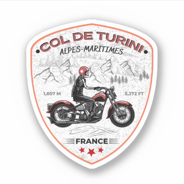 Sticker Col de turini, Alpes Maritimes (Devant)