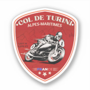 Sticker Col de turini, Alpes Maritimes moto sticke