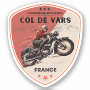 Sticker Col de Vars Alpes françaises balade à moto
