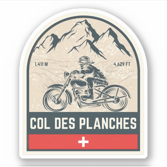 Sticker Col des Planches tour en moto suisse alpes (Devant)