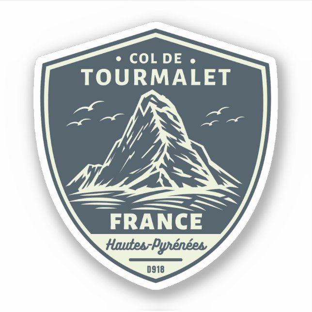 Sticker Col du Tourmalet - visite de motobik (Devant)