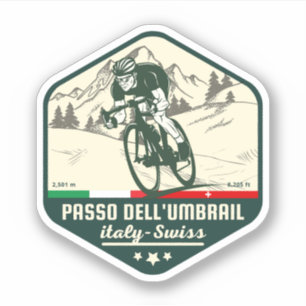 Sticker col du Umbrail frontière Italie-Suisse alpes