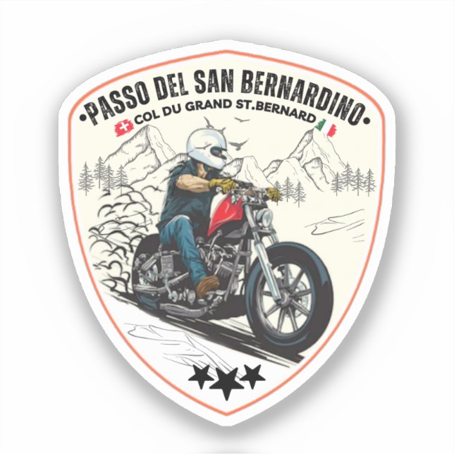 Sticker Col San Bernardino dans les plaids suisses moto (Recto)