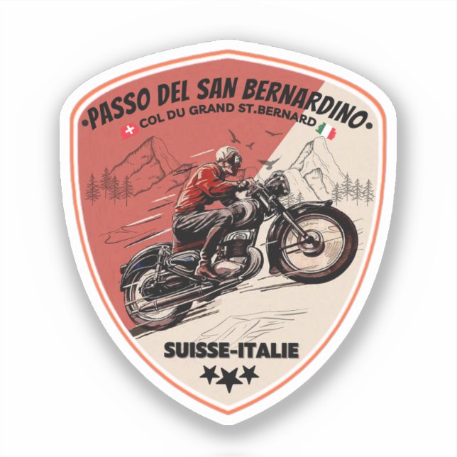 Sticker Col San Bernardino dans les plaids suisses moto (Recto)