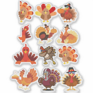 Sticker Collage de dinde de Thanksgiving