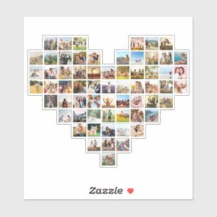 Sticker Collage photo minimaliste moderne en forme de coeu