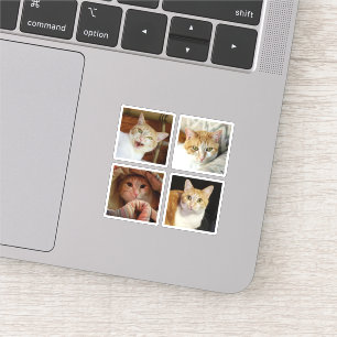 Sticker Collage photo personnalisé 4 Photo Simple Carré Mi
