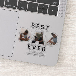 Sticker Collage photo personnalisé Best Papa Ever Fête d