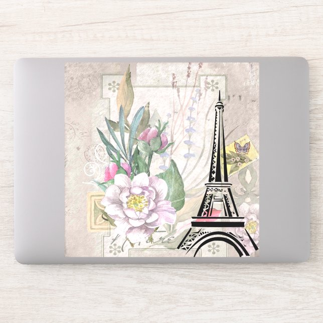 Sticker Collage vintage et tour Eiffel (Ordinateur)