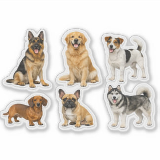 Sticker Collection d'autocollants de chiens réalistes – Vi