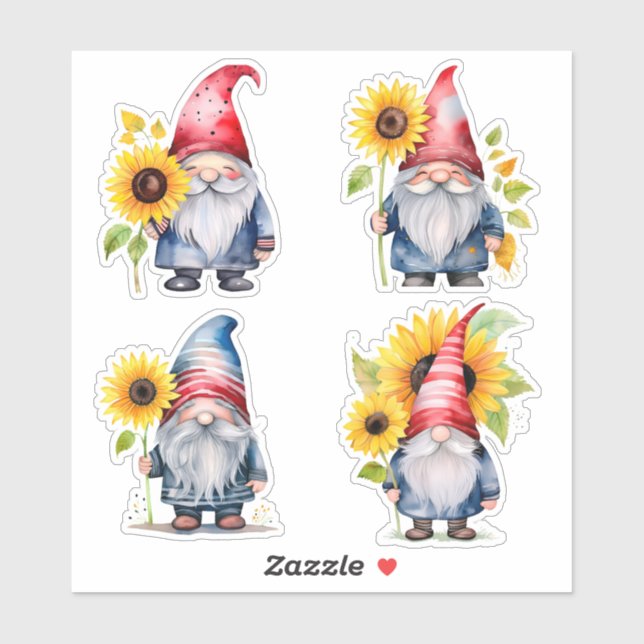 Sticker Collection d'autocollants Gnome & Tournesol (Feuille)