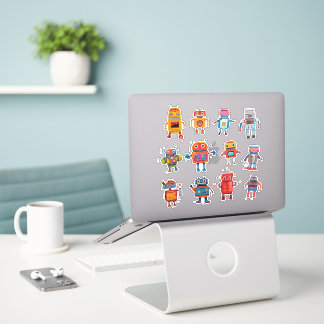 Sticker Collection d'autocollants Retro Robot Rendezvous