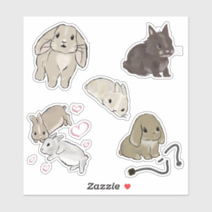 Sticker Collection de lapins mignons