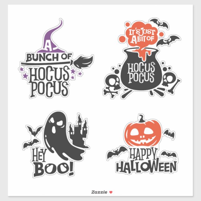 Sticker Collection de phrases et d'icônes Spooky & Sweet (Feuille)