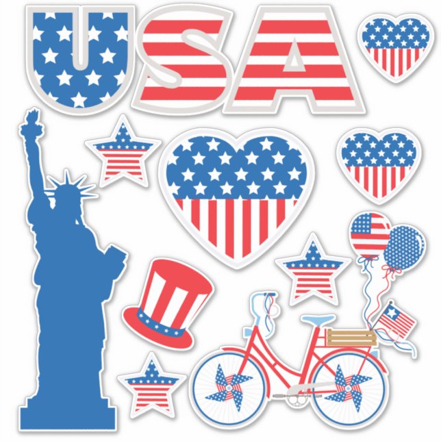 Sticker Collection d'éléments patriotiques Vinyl (Devant)