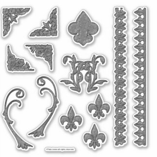 Sticker Collection Florale Gothique Granite Vintage