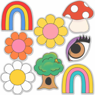 Sticker Collection Hippy rétro