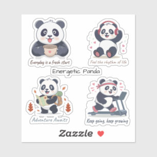Sticker Collection Panda Énergique
