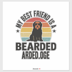 Sticker Colley barbu Design pour amateur de chien Coucher 
