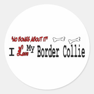 Sticker Collie Bordure (I Love)