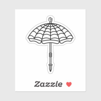Sticker Color Your Own Spooky Spiderweb Beach Umbrella