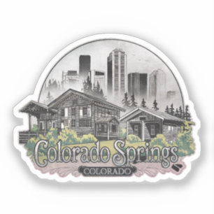Sticker Colorado Springs City Colorado State USA