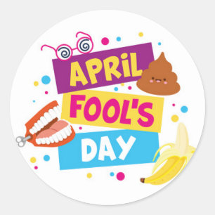 Sticker coloré April Fools Day