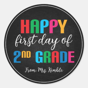 Sticker Coloré Chalkboard 2e année scolaire