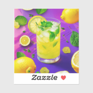 Sticker Coloré citron mocktail