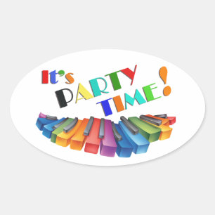 Sticker coloré de l'heure de fête