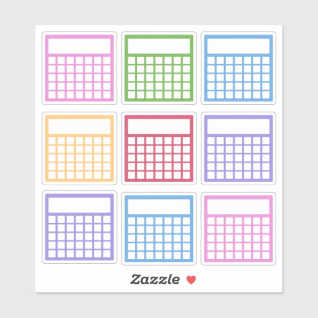 Sticker Coloré Mois Tracker Habit (Feuille)