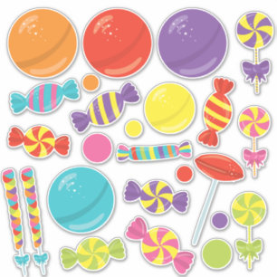 Sticker Coloré Sweet Fun Candy thème