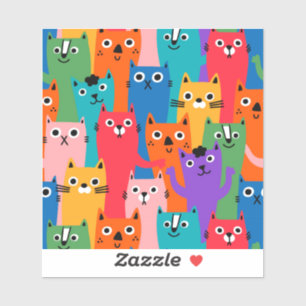 Sticker Colorful cats
