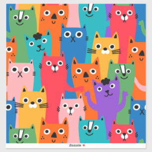 Sticker Colorful cats