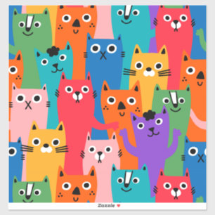 Sticker Colorful cats