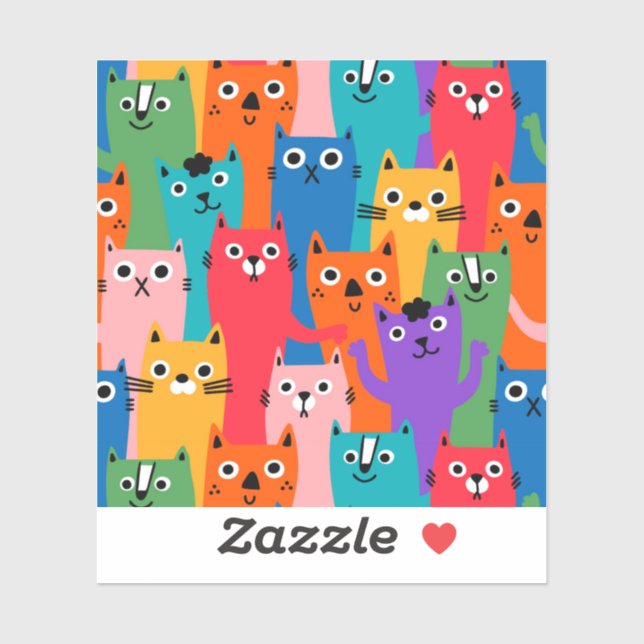 Sticker Colorful cats (Feuille)