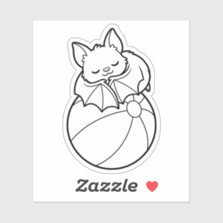 Sticker Coloriez Votre Propre Balle de Plage Chauve-Souris