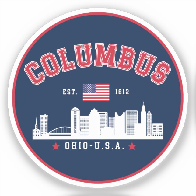 Sticker Columbus Ohio Cityscape Design (Recto)