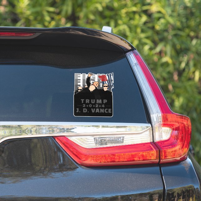 STICKER COMBATTRE COMBATTRE TRUMP VANCE 2024 (Côté voiture)