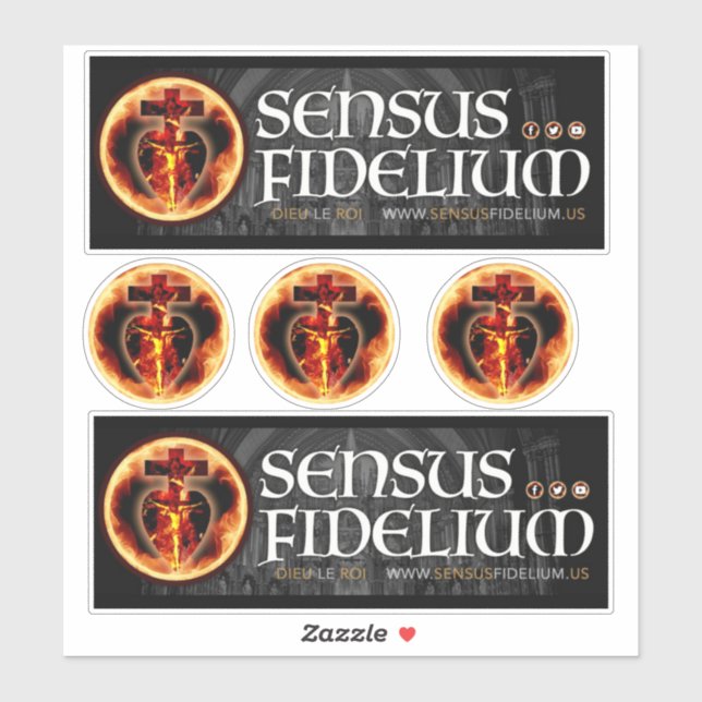 Sticker Combiner le catholique Jésus Crucifix Sainte Trini (Feuille)
