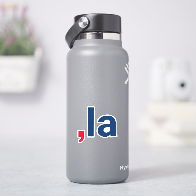 Sticker Comma La kamala drôle prononciation rouge bleu (HydroFlask)