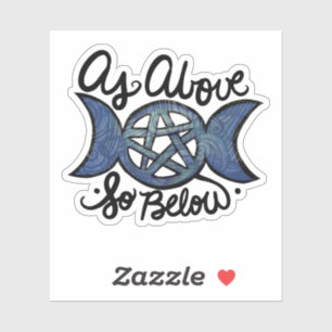 Sticker Comme Ci-Dessous Triple Moon Wiccan Art