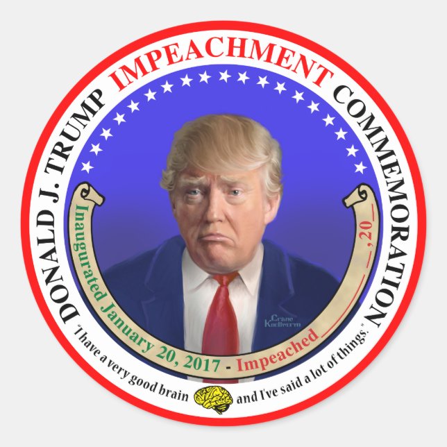 Sticker commémoratif de la destitution de Trump (Devant)