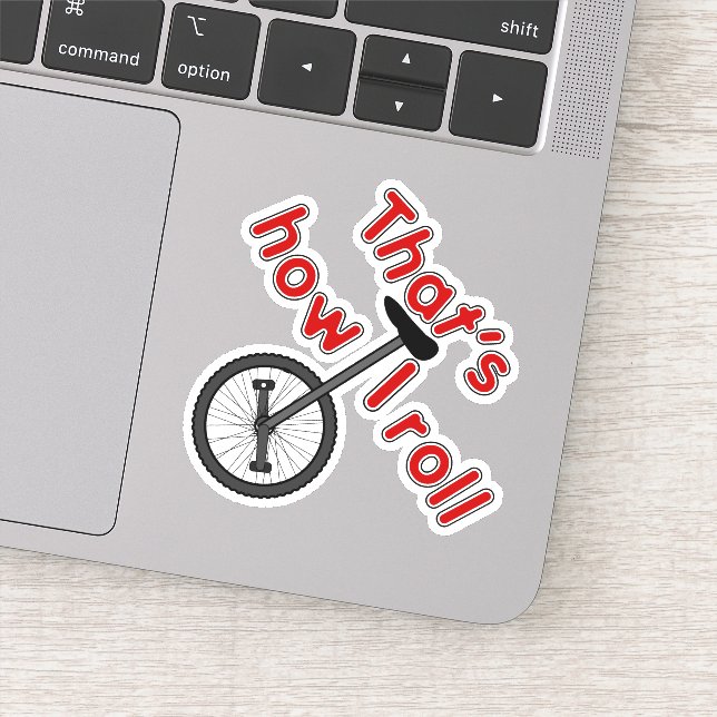 Sticker Comment je roule - Monocycle (Détail)