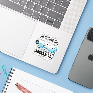 Sticker Comment réussir la typographie Citation Motivation