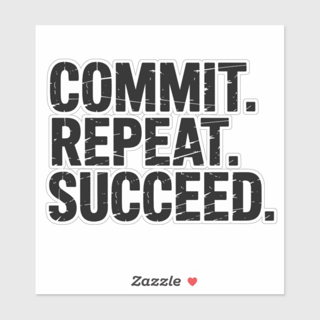 Sticker Commit Repeat Succeed - Growth Mindset (Feuille)